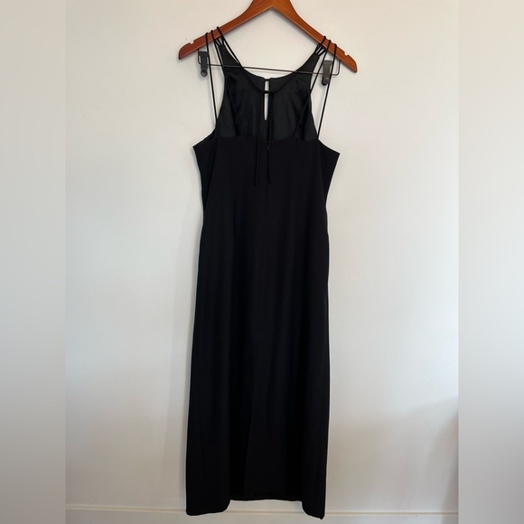 Vintage Selina Canada Black Midi Dress Sleek Sleeveless Minimalist Style SZ 12 - Picture 2 of 7